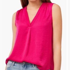 Vince Camuto Hot Pink Sleeveless V-Neck Blouse Size Large
